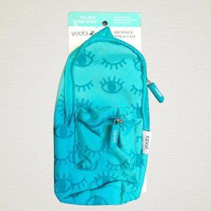 Yoobi Mini Backpack Pencil Case Aqua Eye Adjustable Strap